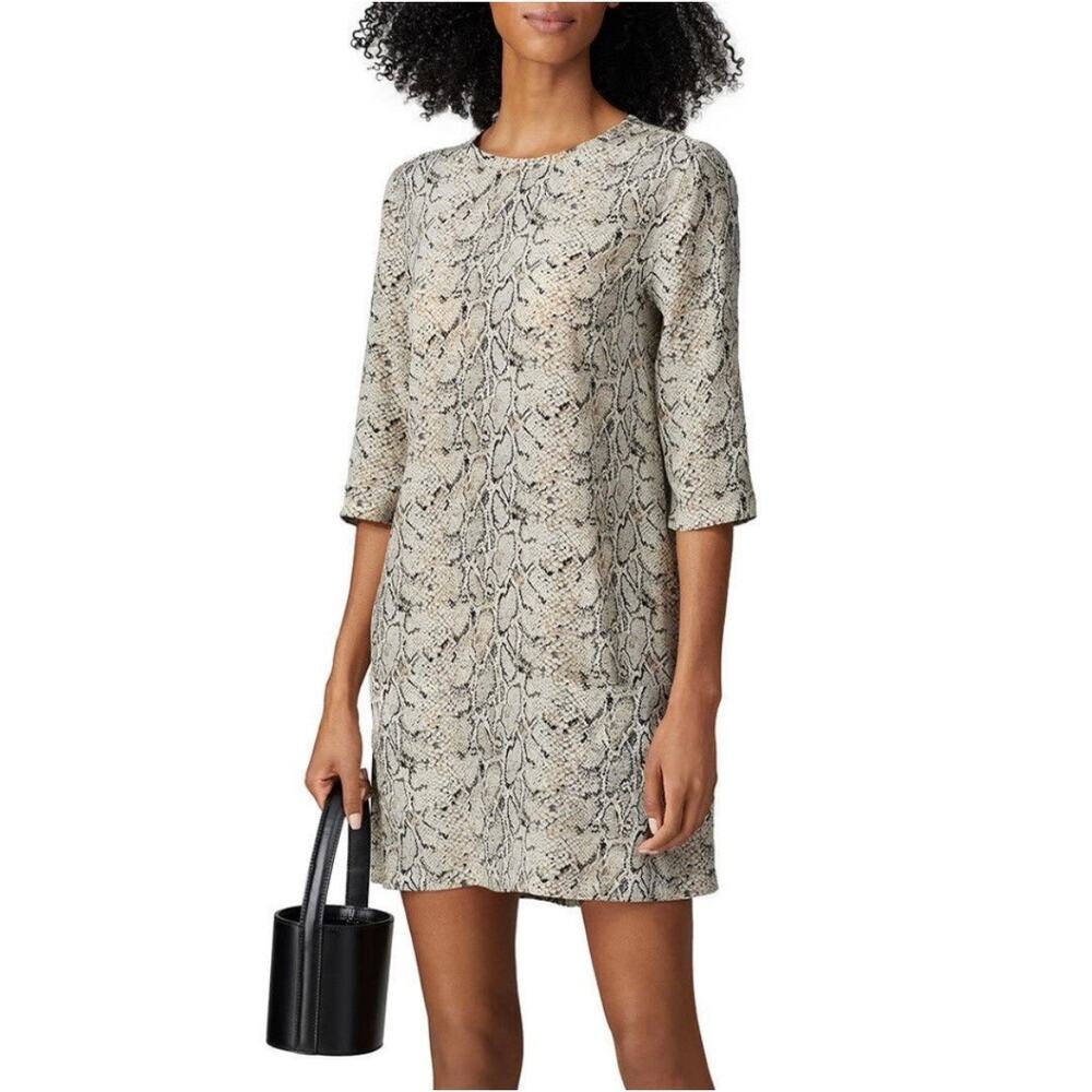 Equipment Aubrey Dress Silk Mini Snake Reptile Print Natural Fibers Summer Large